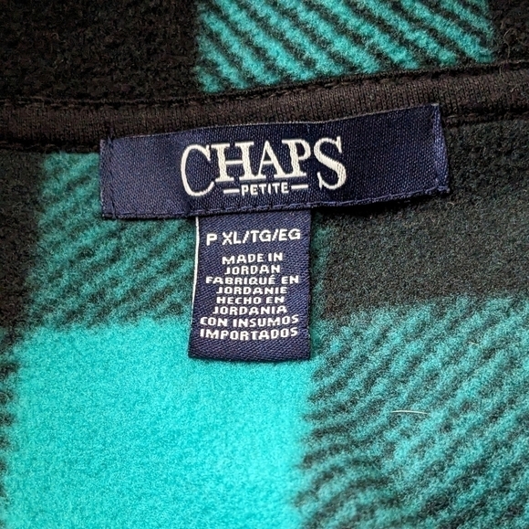 Chaps Fleece Plaid Vest Petite XL - Picture 3 of 4